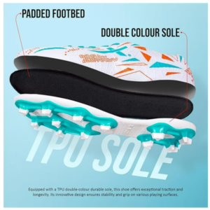 VECTOR X TRIGGER 3D TEXTURED FOOTBALL SHOE STUDS – WHITE & AQUA 8