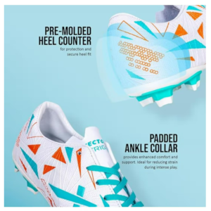 VECTOR X TRIGGER 3D TEXTURED FOOTBALL SHOE STUDS – WHITE & AQUA 9