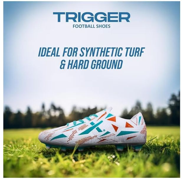 VECTOR X TRIGGER 3D TEXTURED FOOTBALL SHOE STUDS – WHITE & AQUA 2 Vector X Trigger 3D Textured Football Shoe Studs – White & Aqua - Image 2