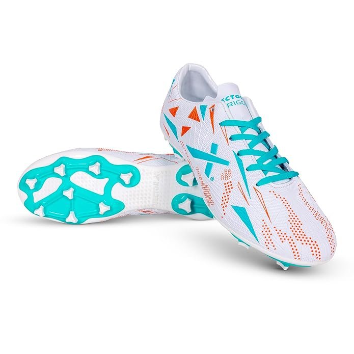 VECTOR X TRIGGER 3D TEXTURED FOOTBALL SHOE STUDS – WHITE & AQUA 1 Vector X Trigger 3D Textured Football Shoe Studs – White & Aqua